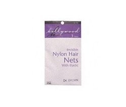 Hollywood Nylon Hair Nets - Dark Brown - 3 pk